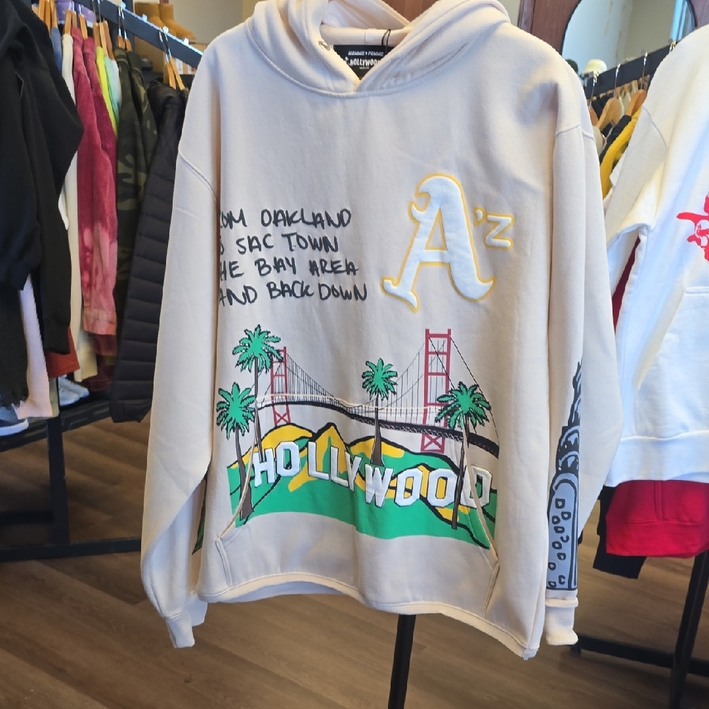 A's Graphic Cream Hoodie